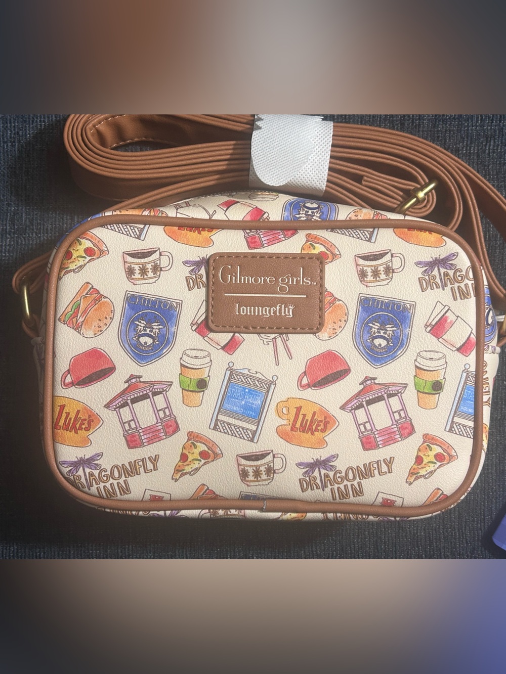 Gilmore Girls -Beige Patterned Crossbody Bag - Picture 2 of 5